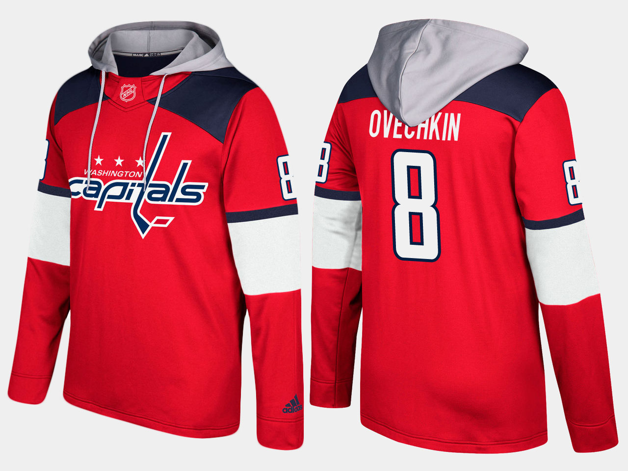 Men NHL Washington capitals #8 alex ovechkin red hoodie